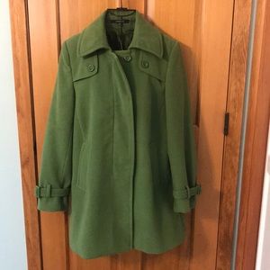 Faux Wool Coat with Removable Hood